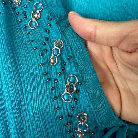 Delfina 100% Italian Silk Beaded Coverup - St Tropez & St. Barths Style - Picture 7 of 13